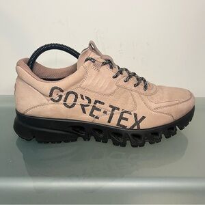 ECCO Multi Black Vent Beige Leather GORE TEX Shoes Womens Size 41 US 10-10.5